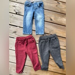 3 Cat & Jack Toddler Tie 18M Jogger Sweatpants & Jeans